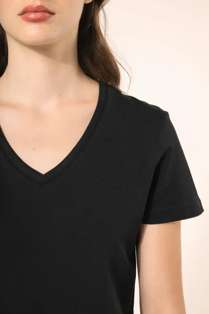 Supima® dames-T-shirt V-hals korte mouwen — productfoto 4