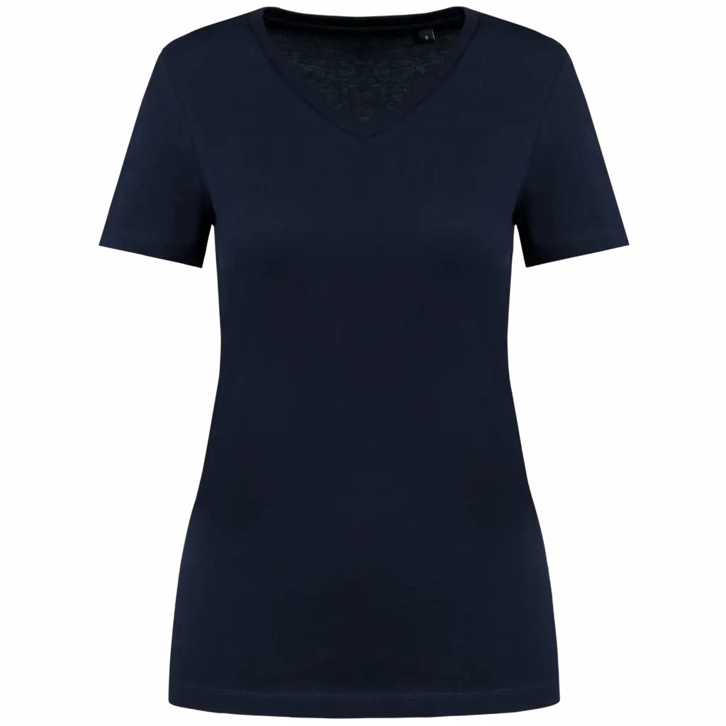 Supima® dames-T-shirt V-hals korte mouwen, deep navy — productfoto 7