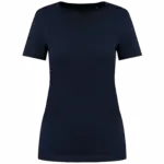 Supima® dames-T-shirt V-hals korte mouwen, deep navy — productfoto 7