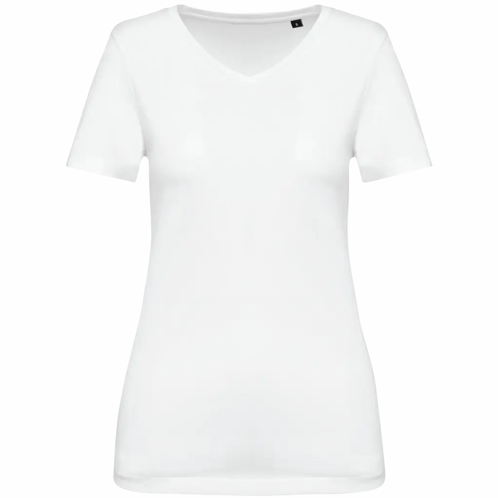 Supima® dames-T-shirt V-hals korte mouwen, white — productfoto 8