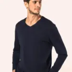 PK306-7_2026 - Hidalgo-werbeartikel Supima® heren-T-shirt V-hals lange mouwen