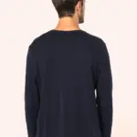Supima® heren-T-shirt V-hals lange mouwen — productfoto 2