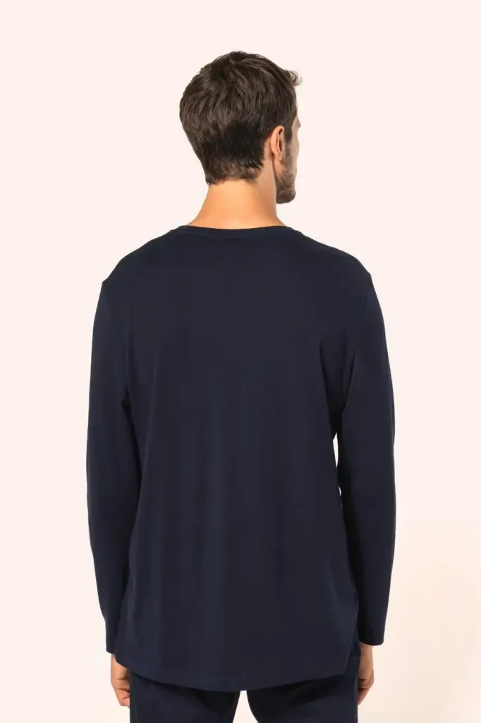 PK306-4_2026 - Hidalgo-werbeartikel Supima® heren-T-shirt V-hals lange mouwen — productfoto 2