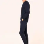 Supima® heren-T-shirt V-hals lange mouwen — productfoto 3