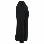 Supima® heren-T-shirt V-hals lange mouwen, black — productfoto 5