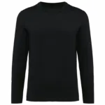 Supima® heren-T-shirt V-hals lange mouwen, black — productfoto 6