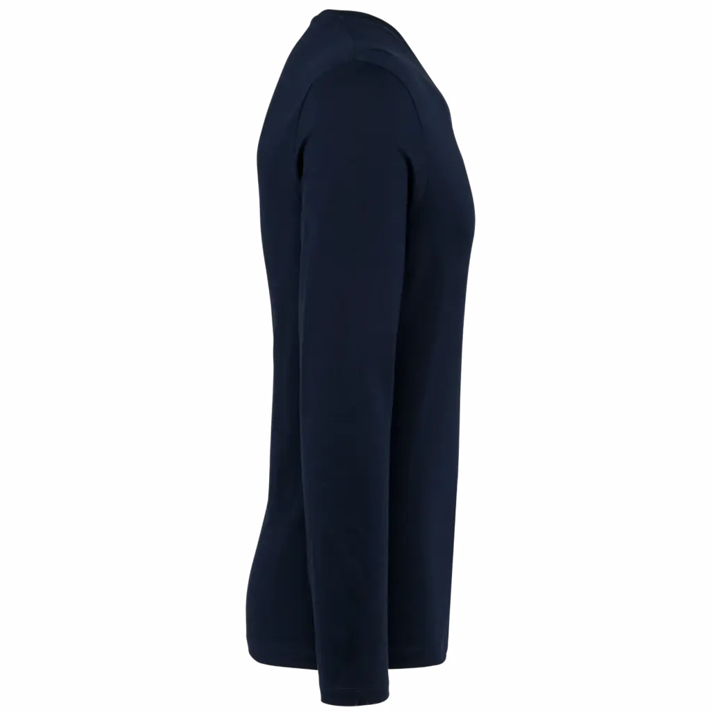 PS_PK306-S_DEEPNAVY - Hidalgo-werbeartikel Supima® heren-T-shirt V-hals lange mouwen, deep navy — productfoto 6