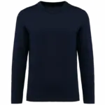 Supima® heren-T-shirt V-hals lange mouwen, deep navy — productfoto 7