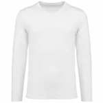 Supima® heren-T-shirt V-hals lange mouwen, white — productfoto 8