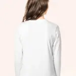 Supima® dames-T-shirt V-hals lange mouwen — productfoto 2