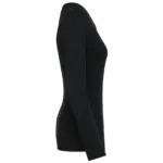 Supima® dames-T-shirt V-hals lange mouwen, black — productfoto 5