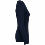 Supima® dames-T-shirt V-hals lange mouwen, deep navy — productfoto 6