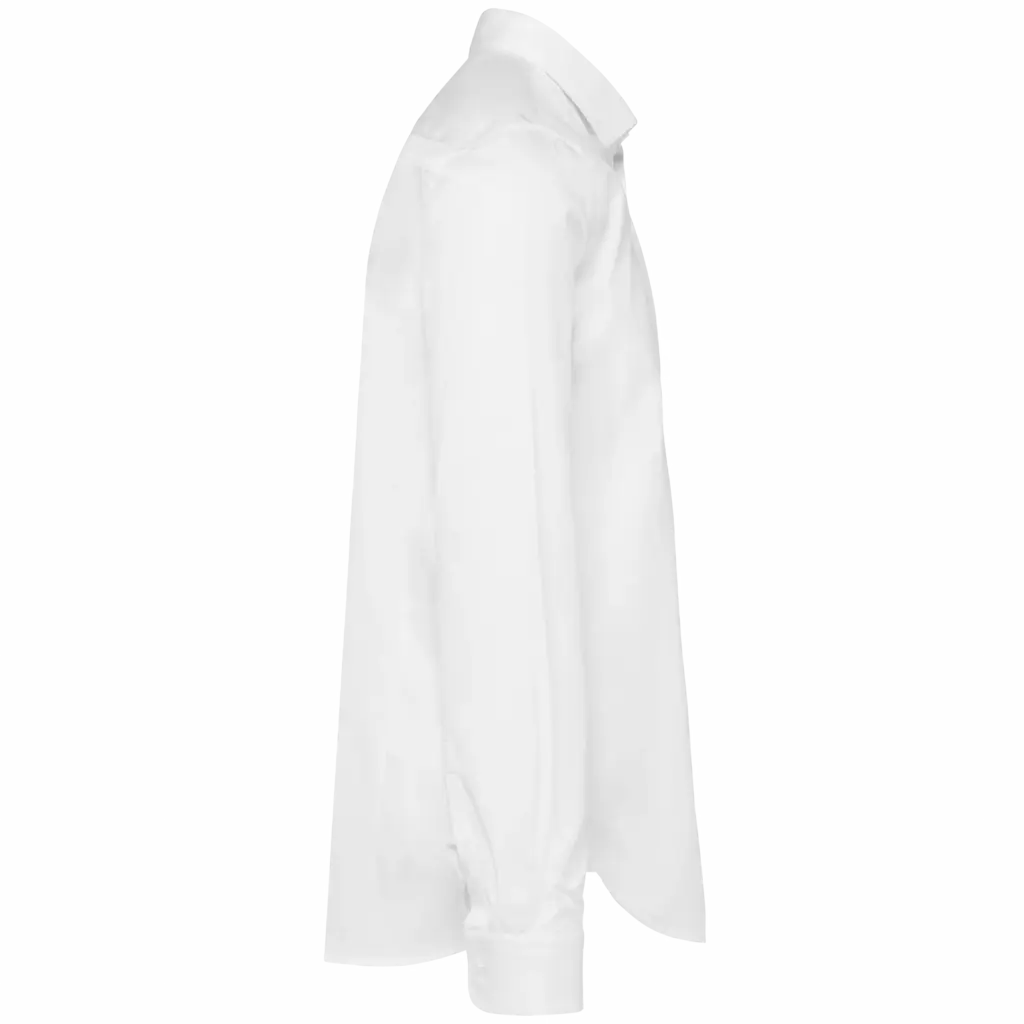 Herenoverhemd van popeline met lange mouwen, white — productfoto 6