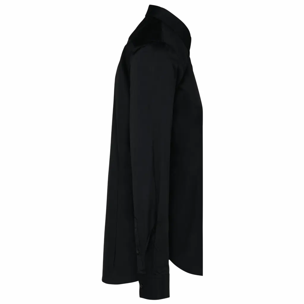 Popeline Herenoverhemd met lange mouwen, black — productfoto 5