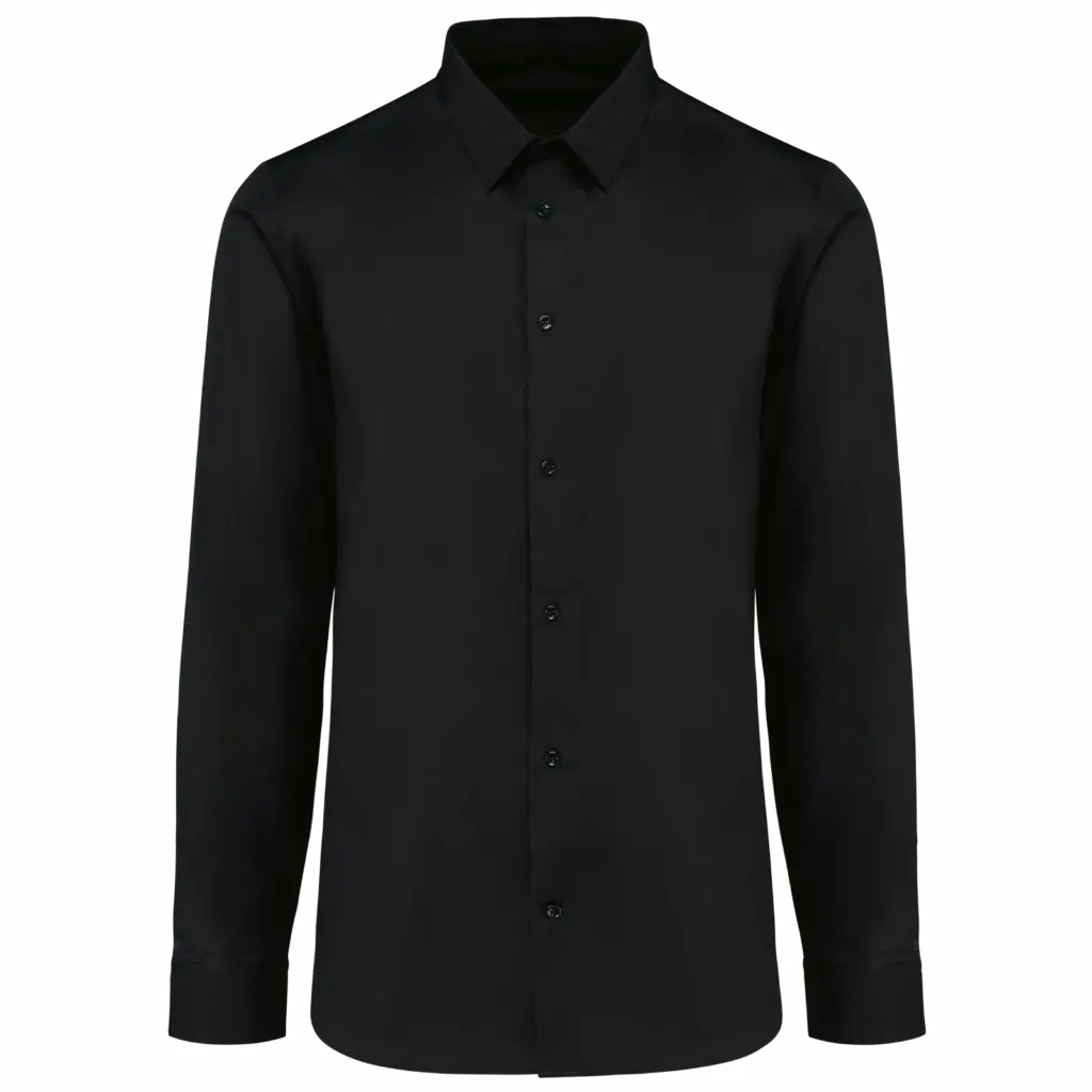 Popeline Herenoverhemd met lange mouwen, black — productfoto 6