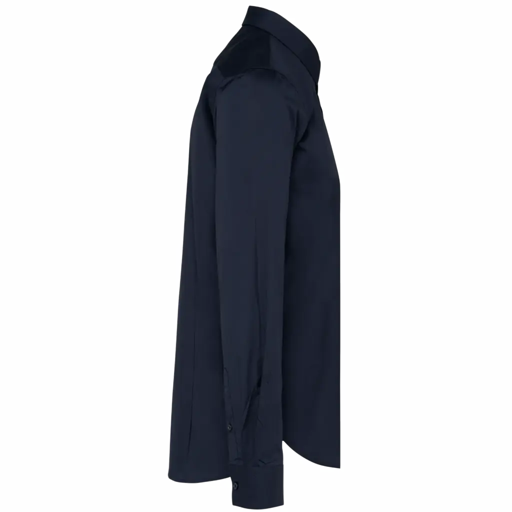 Popeline Herenoverhemd met lange mouwen, essential dark navy — productfoto 6