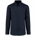 Popeline Herenoverhemd met lange mouwen, essential dark navy — productfoto 7