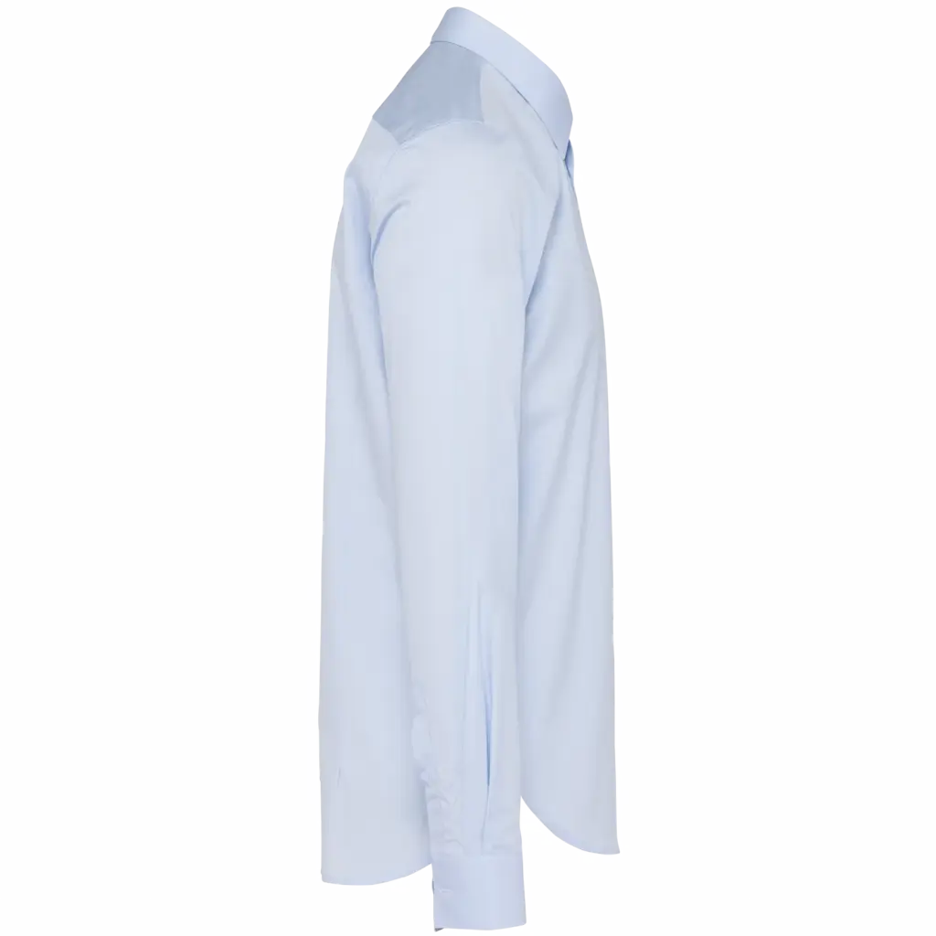 Popeline Herenoverhemd met lange mouwen, essential light blue — productfoto 7