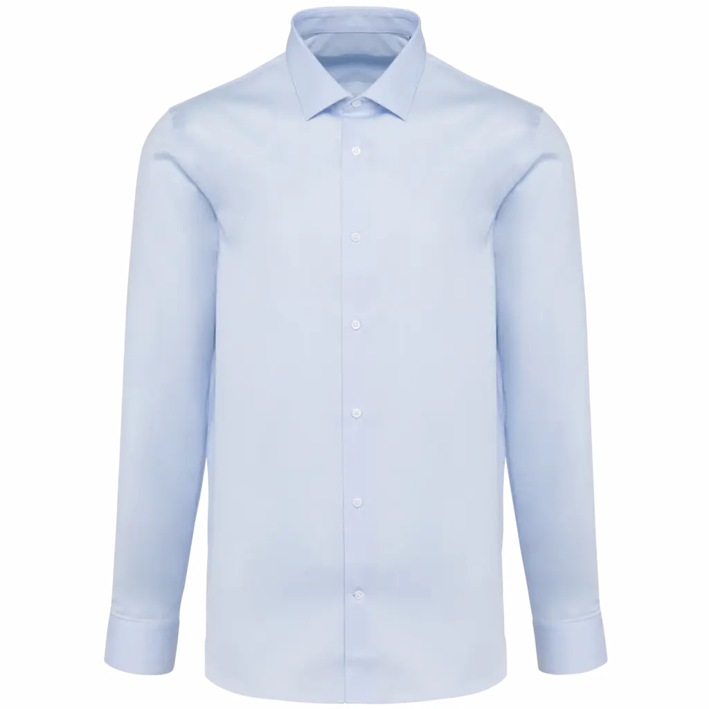 Popeline Herenoverhemd met lange mouwen, essential light blue — productfoto 8