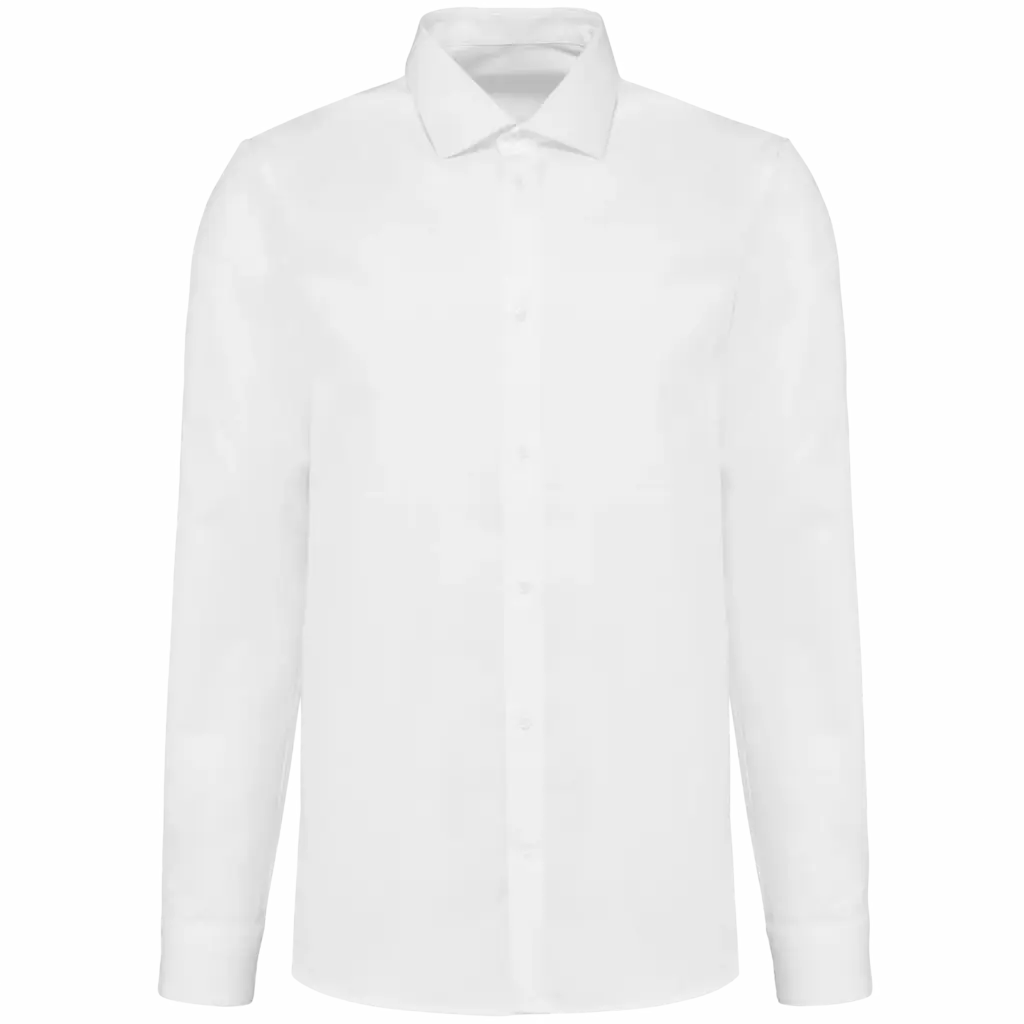 Popeline Herenoverhemd met lange mouwen, white — productfoto 9