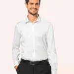 Herenoverhemd van twill met lange mouwen
