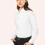 Damesoverhemd van twill met lange mouwen