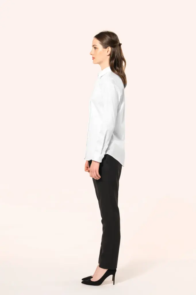 Damesoverhemd van twill met lange mouwen — productfoto 4