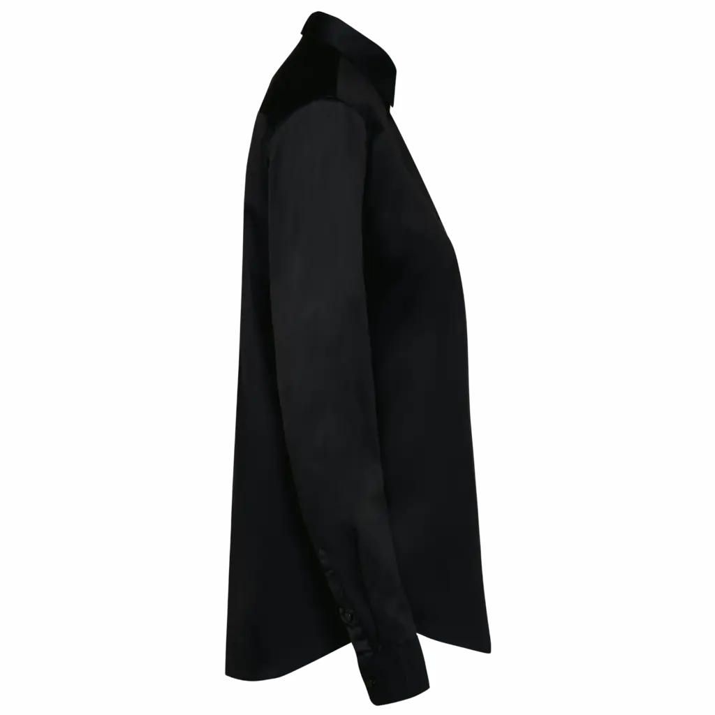Damesoverhemd van twill met lange mouwen, black — productfoto 5