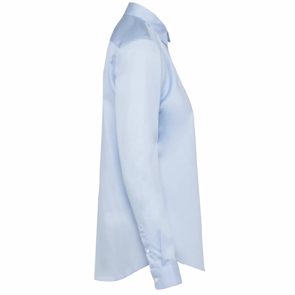 Damesoverhemd van twill met lange mouwen, essential light blue — productfoto 6