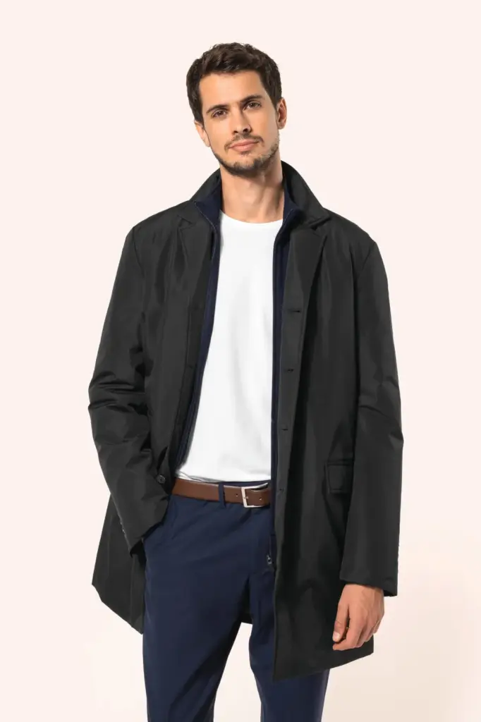 Gestructureerde trenchcoat voor heren