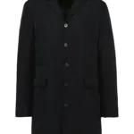 Gestructureerde trenchcoat voor heren, black — productfoto 6