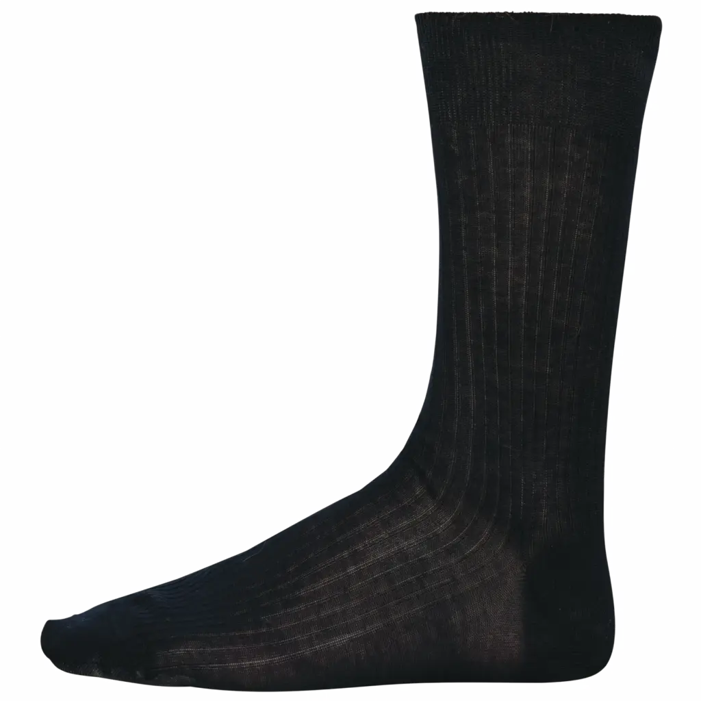 Herensokken 4x2 ribboord katoen fil d'Écosse, black — productfoto 4