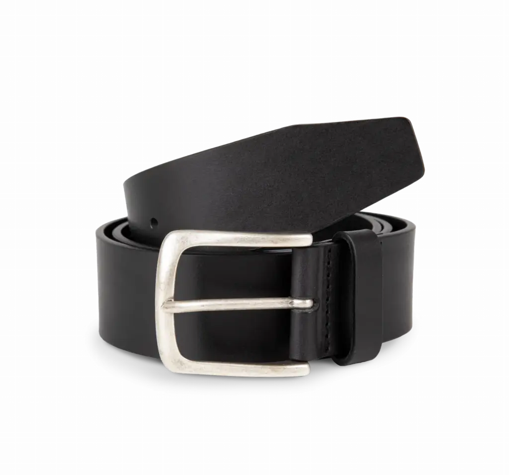 Vintage lederen herenriem, black — productfoto 5