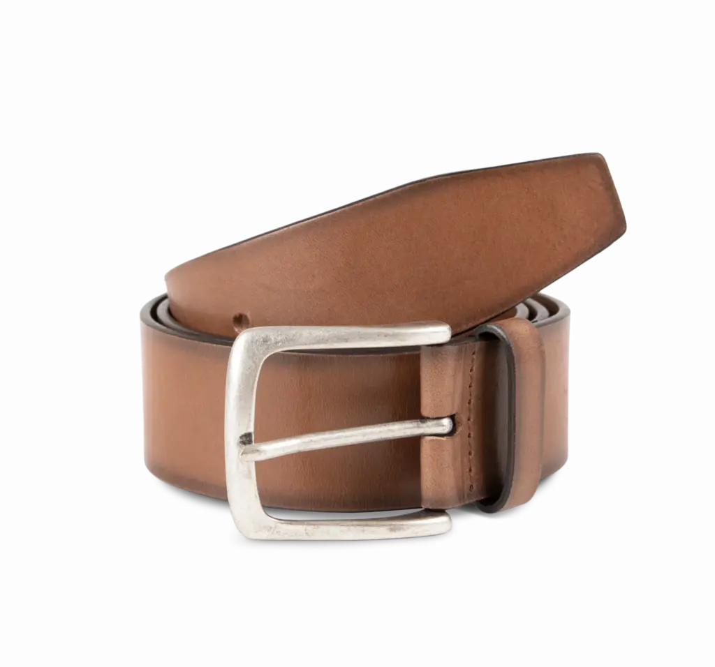 Vintage lederen herenriem, dark cognac — productfoto 6