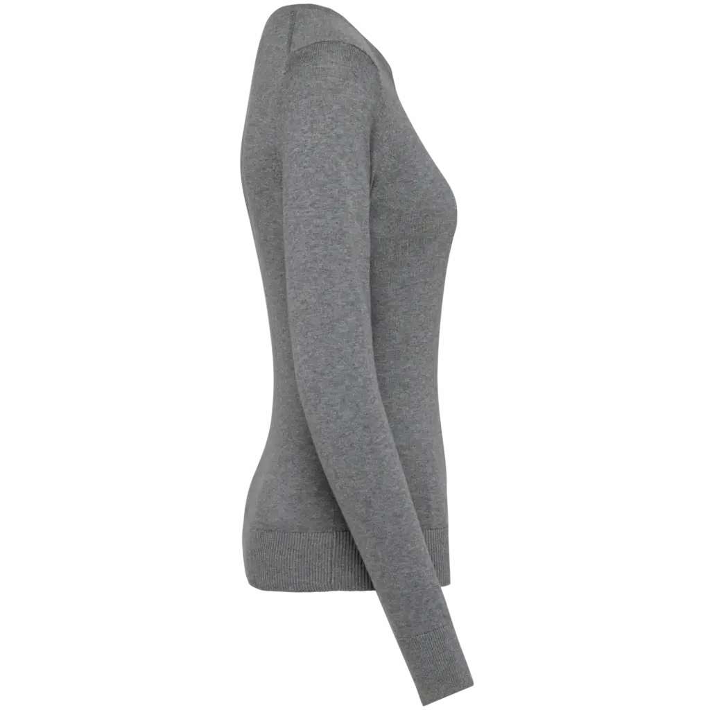Supima® damestrui ronde hals, grey heather — productfoto 7