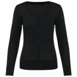 Dames Supima® cardigan, black — productfoto 6