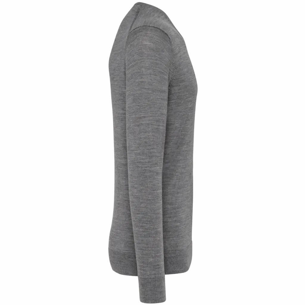 Merinotrui V-hals heren, grey heather — productfoto 7