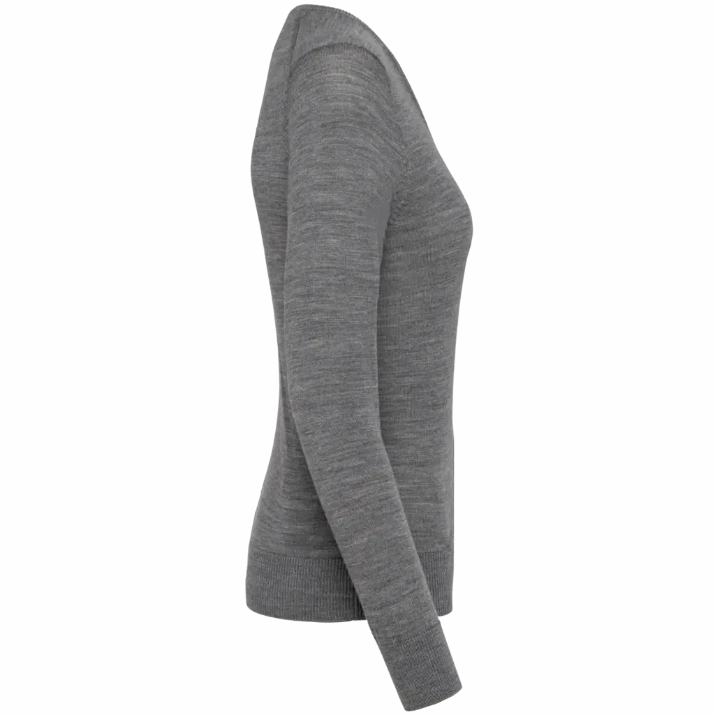 Merinotrui V-hals dames, grey heather — productfoto 7