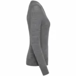 Merinotrui V-hals dames, grey heather — productfoto 7