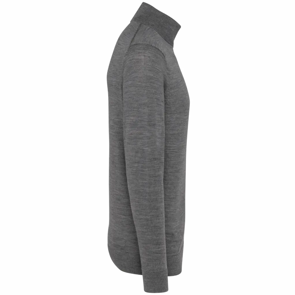 Merinotrui rolkraag heren, grey heather — productfoto 7
