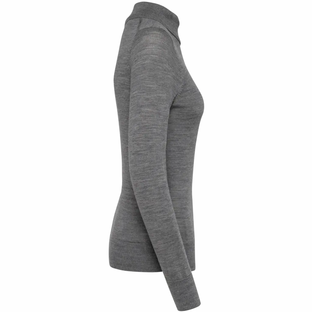 PS_PK913-S_GREYHEATHER - Hidalgo-werbeartikel Merinotrui rolkraag dames, grey heather — productfoto 7