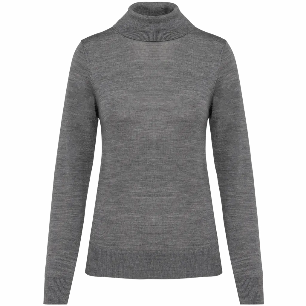 Merinotrui rolkraag dames, grey heather — productfoto 8