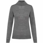 Merinotrui rolkraag dames, grey heather — productfoto 8