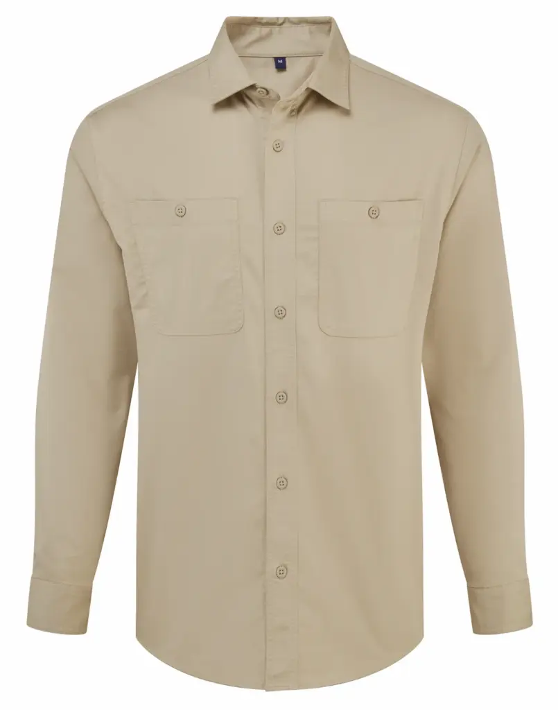 Uniseks horeca-overhemd, stay khaki — productfoto 5