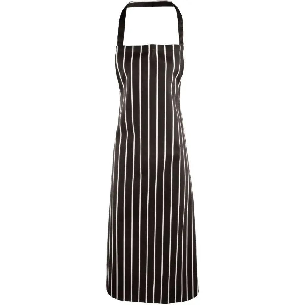 PS_PR110_BLACK-WHITE - Hidalgo-werbeartikel Klassiek gestreept halterschort, black/white — productfoto 2