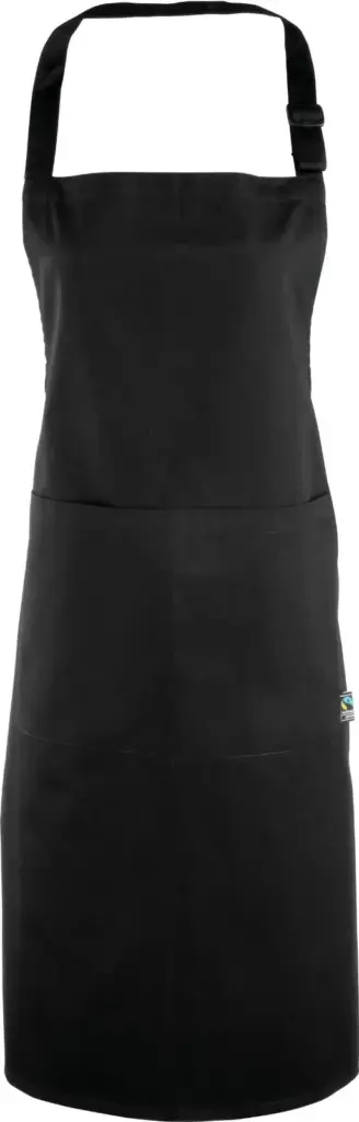 Fairtrade schort met zak, black — productfoto 4