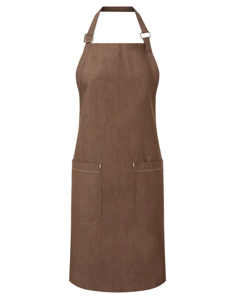 Schort in biologisch fairtradedenim, brown denim — productfoto 4