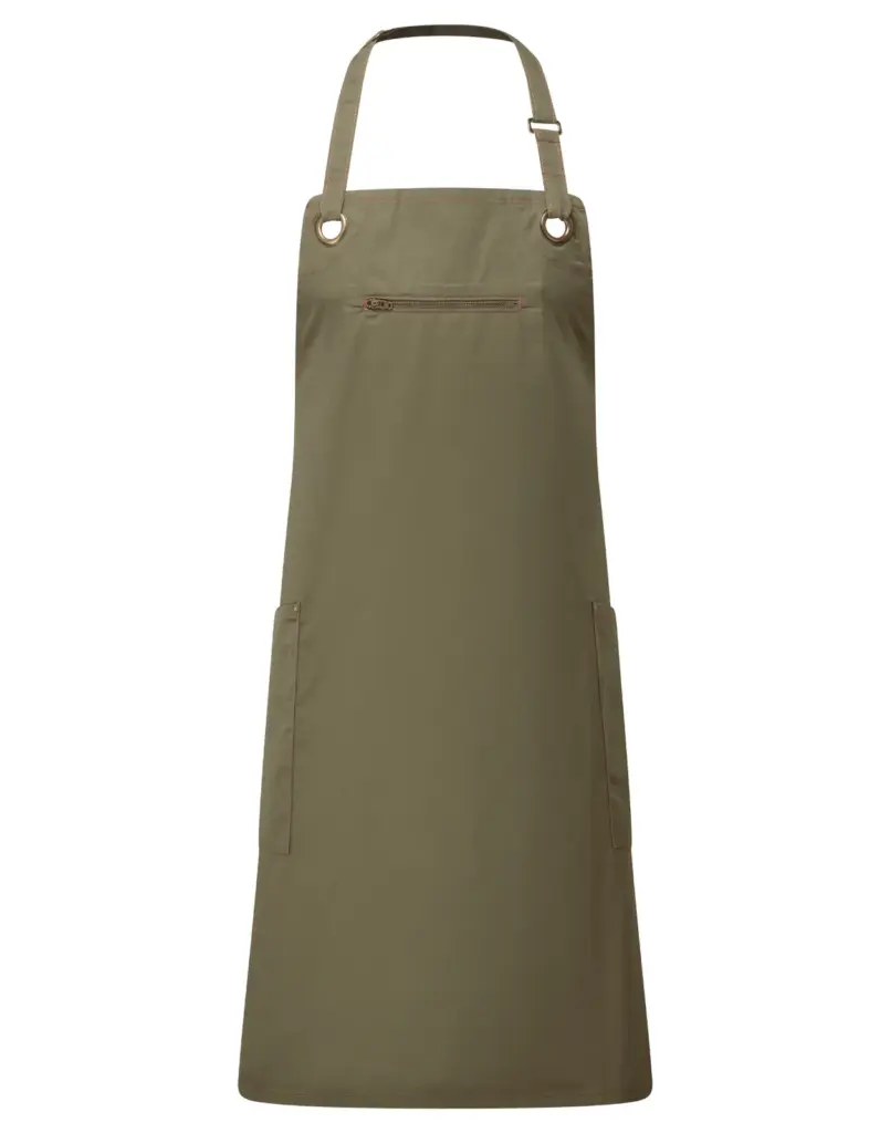 Ecologische contrasterende schort  Barley, green olive / chestnut — productfoto 5