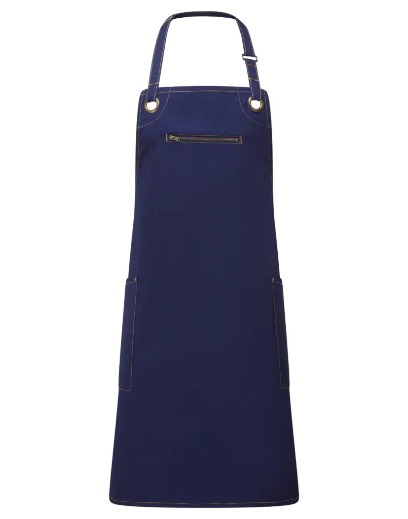 Ecologische contrasterende schort  Barley, navy / camel — productfoto 7