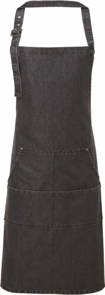 Halterschort met bovenstuk "Denim", black denim — productfoto 4